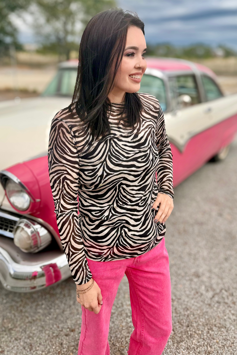 Safari Zebra Mesh Top (REG/PLUS)