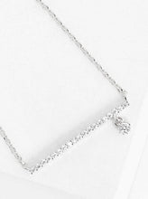 18K Dipped Cz Pave Bar Pendant Necklace