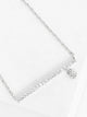 18K Dipped Cz Pave Bar Pendant Necklace