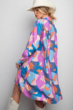 Printed High Low Shirt Dress in Royal Orange (REG)