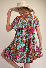 Floral Challis Summer Dress in Mocha (REG)