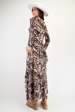 Swirling Marble Maxi Dress in Brown Truffle (REG)
