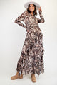 Swirling Marble Maxi Dress in Brown Truffle (REG)