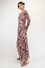Swirling Marble Maxi Dress in Cherry Wood (REG)