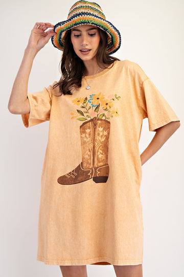 Western Boot T-Shirt Dress (REG)