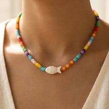 Vibrant Beaded Fish Necklace