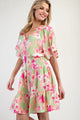 Sage Peach Blossom Dress (REG)