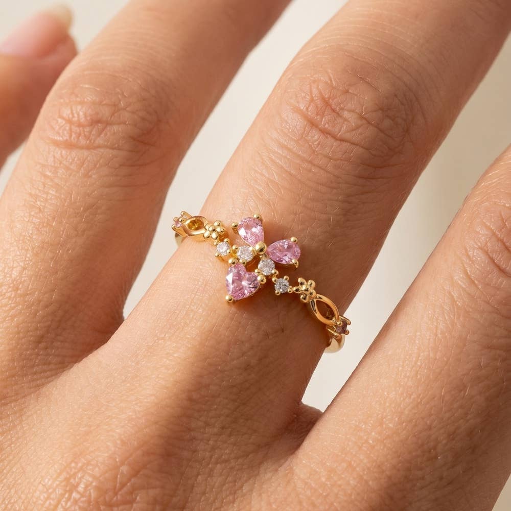 CZ Butterfly Crown Ring