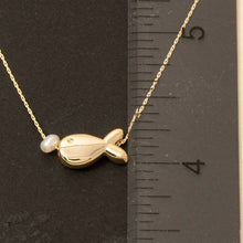 Dainty Pearl and Fish Necklace