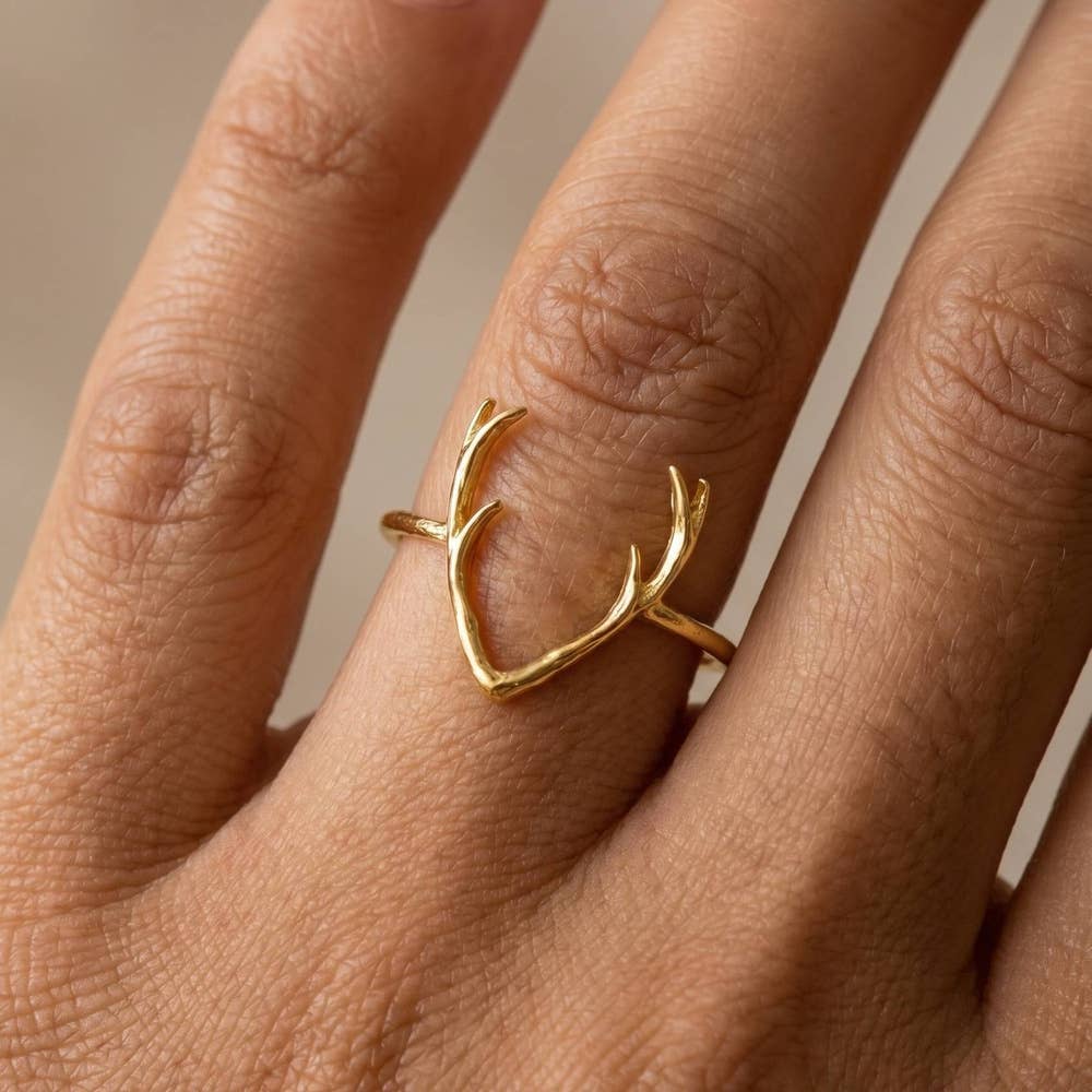 Antler Crown Statement Ring