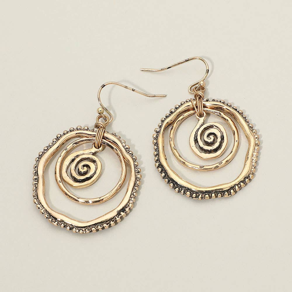 Boho Spiral Drop Earrings