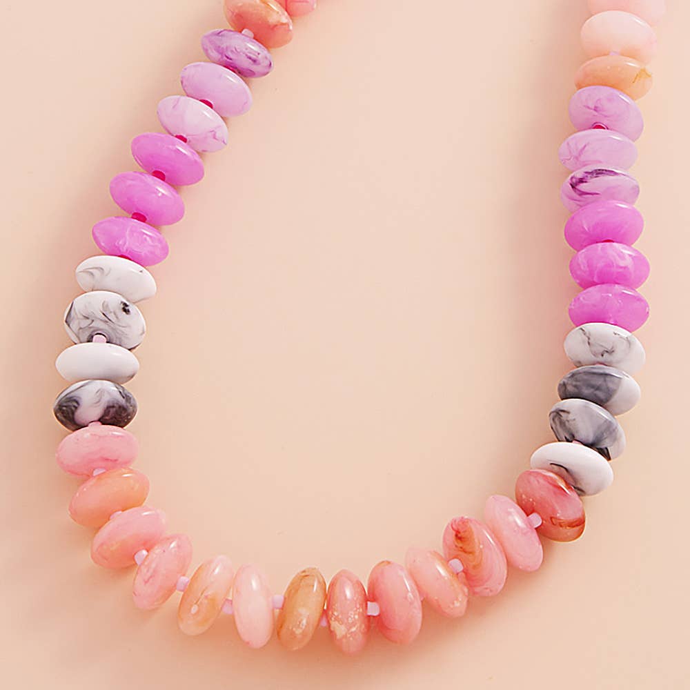 Ombre Resin Beaded Necklace