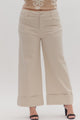 Cuffed Wide Leg Pants in Sand (REG/PLUS)