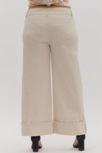 Cuffed Wide Leg Pants in Sand (REG/PLUS)