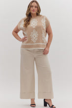 Cuffed Wide Leg Pants in Sand (REG/PLUS)