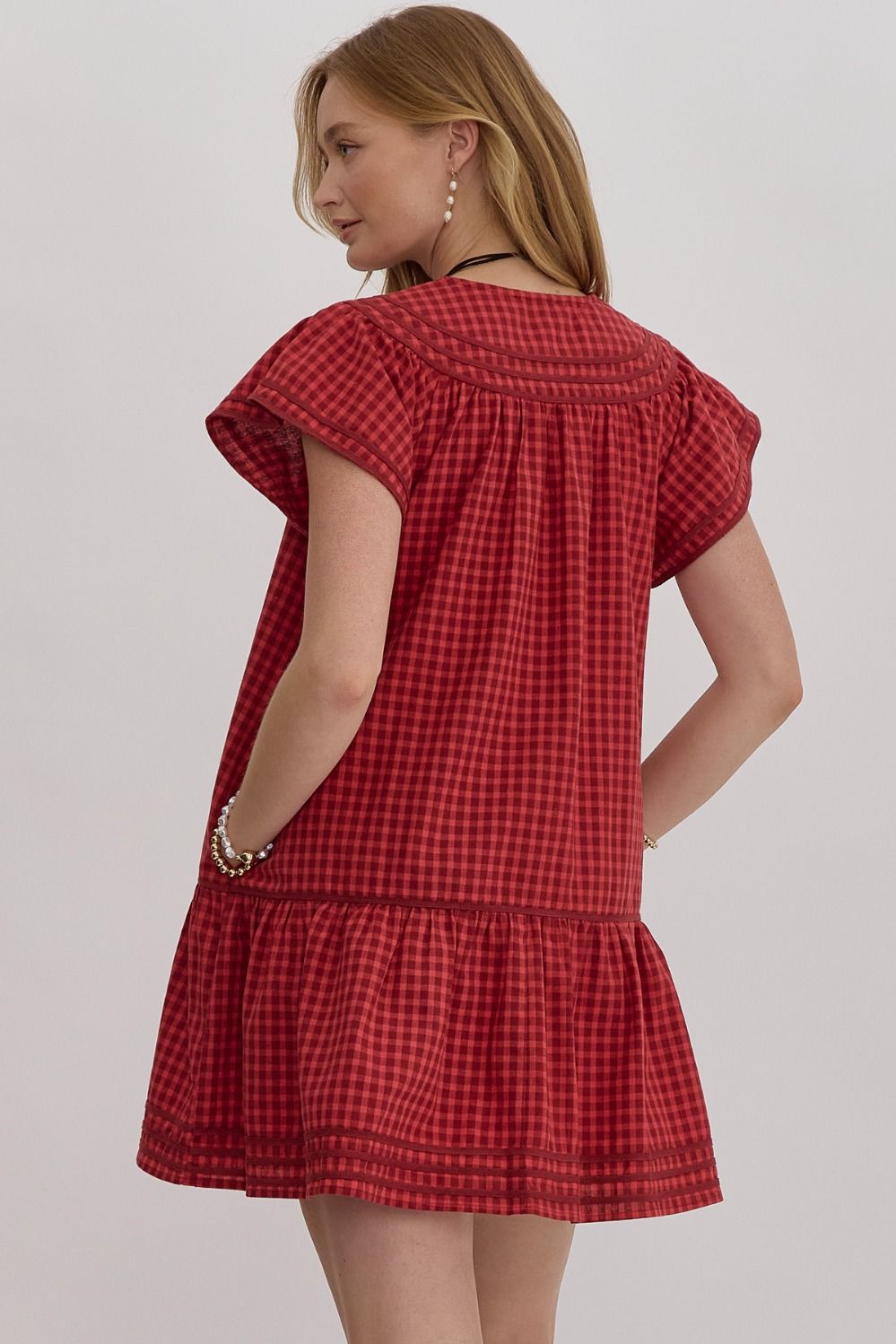 Red Gingham Mini Dress (REG)