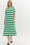 Jolene Striped Dress in Green (REG)