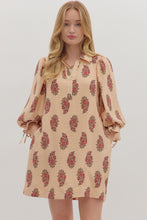 Floral Puff Sleeve Dress in Ecru (REG)