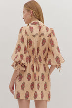 Floral Puff Sleeve Dress in Ecru (REG)