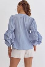 Puff Sleeve Chambray Top