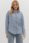 Textured Stripe Top in Chambray (REG)