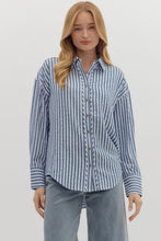 Textured Stripe Top in Chambray (REG)