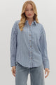 Textured Stripe Top in Chambray (REG)