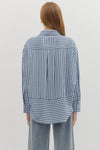 Textured Stripe Top in Chambray (REG)