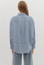 Textured Stripe Top in Chambray (REG)