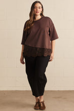 Diagonal Lace Brown Top (REG/PLUS)