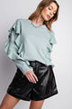 Evelyn Ruffle Sleeve Top in Sage (REG)