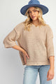 Lianna Half Sleeve Sweater in Khaki (REG/PLUS)