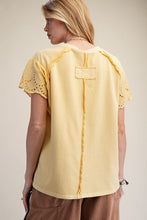 Floral Crochet Patch Top in Yellow (REG)