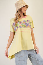 Wild Garden Patchwork Tunic Top in Lime (REG)