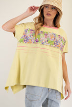 Wild Garden Patchwork Tunic Top in Lime (REG)