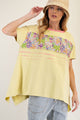 Wild Garden Patchwork Tunic Top in Lime (REG)
