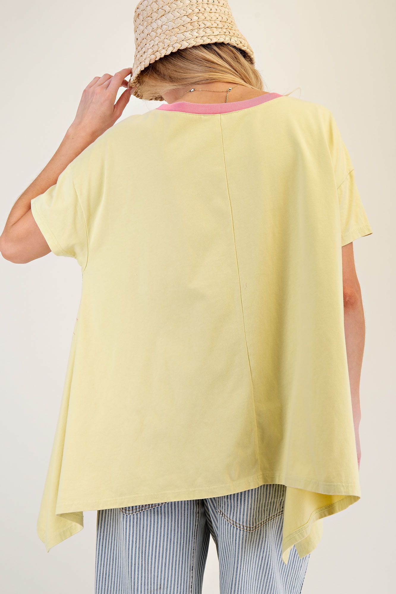 Wild Garden Patchwork Tunic Top in Lime (REG)