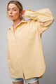 Classic Collar and Button Top in Straw (REG)