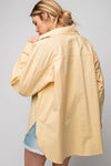 Classic Collar and Button Top in Straw (REG)