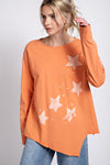 Faded Star Top in Tangerine (PLUS)