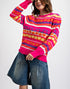 Nordic Heart Sweater in Hot Pink (REG)