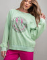 Totally Rad Zebra Smiley Top in Pistachio (REG)