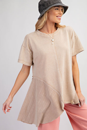 Asymmetrical Tunic Top in Latte (REG)