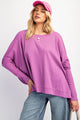 Oversized Ribbed Top in Orchid (REG)