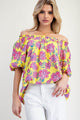 Yellow Blossom Off Shoulder Top (REG)