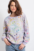 Rainbow Smiley Sweatshirt in Washed Lilac (REG)