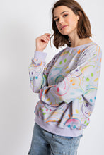 Rainbow Smiley Sweatshirt in Washed Lilac (REG)