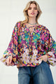Blooming Flower Top in Blueberry (REG)