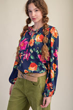 Sophia Floral Tie Top in Navy (REG)