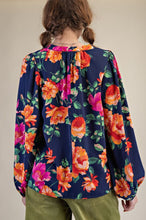 Sophia Floral Tie Top in Navy (REG)